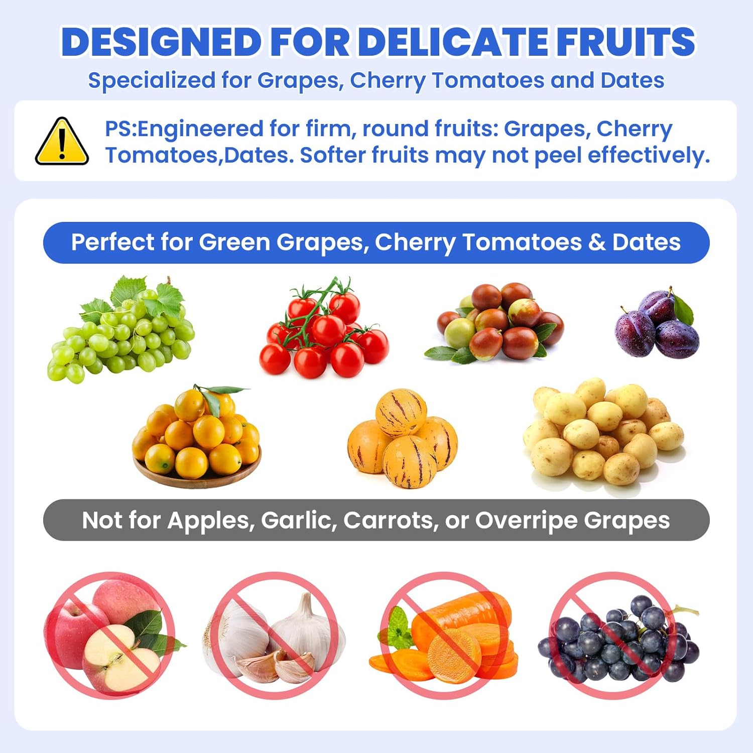 Automatic Fruit Peeling Machine-Electric Fruit Peeler for Green Grape Peeler & Cherry Tomato Skin Removal,Compact Fruit Peeler for Small Round Fruits,Smart Kitchen Tool for Home Chefs, Jam Making