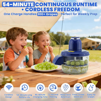 Automatic Fruit Peeling Machine-Electric Fruit Peeler for Green Grape Peeler & Cherry Tomato Skin Removal,Compact Fruit Peeler for Small Round Fruits,Smart Kitchen Tool for Home Chefs, Jam Making